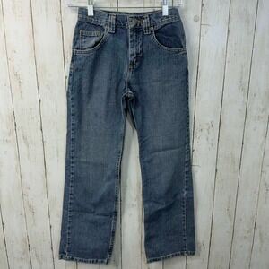 Lee Jeans Boy's Blue Denim Straight Leg Adjustable Waist Size 12‎ S